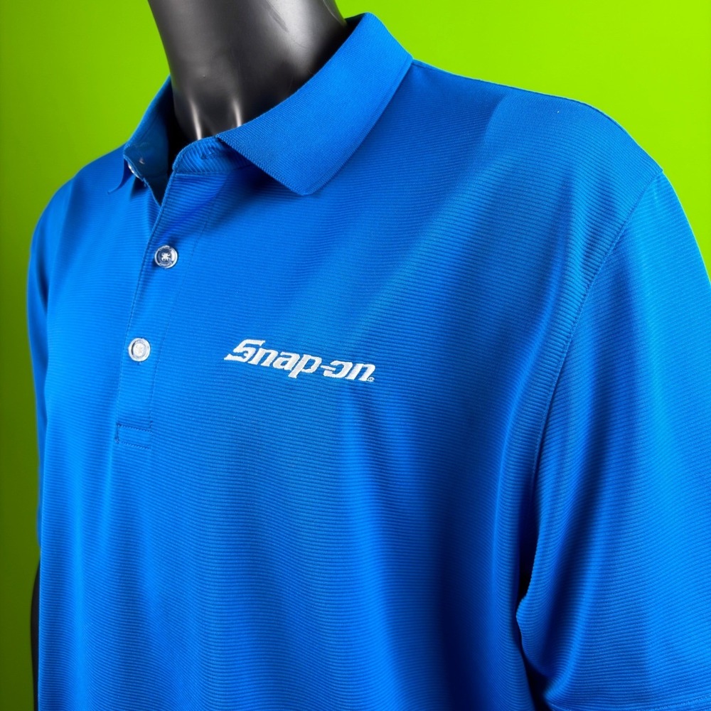 CALLAWAY Snap-on Opti-Dri Performance Polo Mens 2X Blue Shirt Short Sleeve Logo